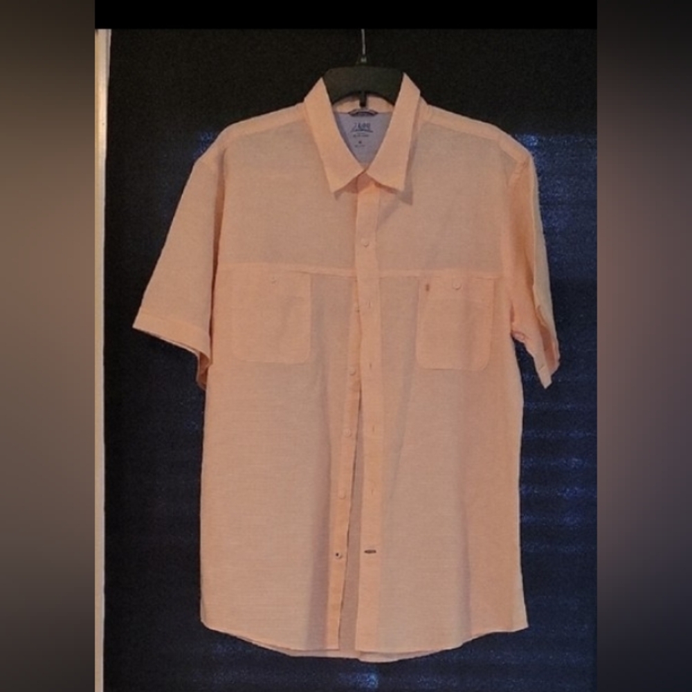 Izod Men's Casual Button Down Shirt - Light Orange